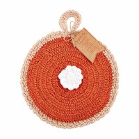 8" Round Pumpkin Pie Pot Holder by Mud Pie