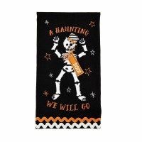26" x 16" "A Haunting We Will Go" Skeleton Kitchen Towel by Mud Pie