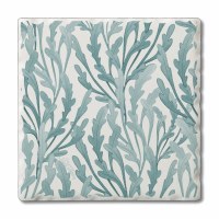 Set of Four Square Teal Seaweed Coasters