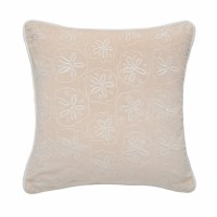 18" Sq Beige Sand Dollar Velvet Coastal Decorative Pillow