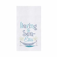 27" x 18" "Having a Sea-Esta" Coastal Hammock Flour Sack Kitchen Towel