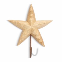 10" Bleached Wood Bumpy Starfish Single Hook Coastal Wall Art Plaque