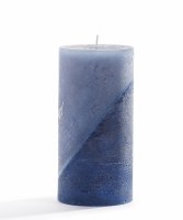 3" x 6" Two Tone Blue Wax Pillar Candle