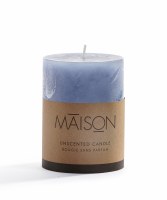 3" x 3" Two Tone Blue Wax Pillar Candle
