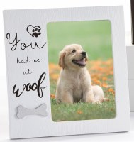 4" x 6" "You Had me at Woof" White Dog Picture Frame