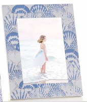 5" x 7" Blue and White Scallop Shell Picture Frame