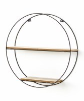 16" Round Two Shelf Wall Unit