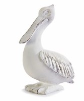 11" Distressed White Pelican Statue