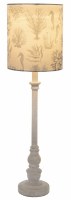 24" Distressed White and Blue Sea Life Shade Coastal Table Lamp