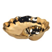 12" Gold Shell Shape Chip and Dip Dish