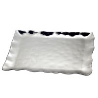 10" x 16" Silver Ceramic Platter