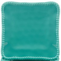 6" Sq Teal Pearlette Melamine Plate