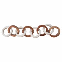 24" White Marble and Wood Eight Link Chain