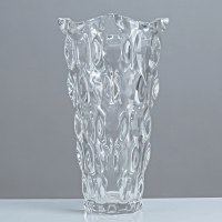 12" Clear Glass Geometric Glass Vase
