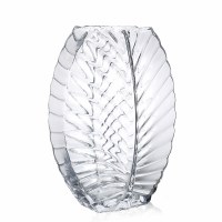 12" Clear Glass Leaf Vase