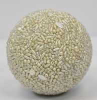 4" Round Ivory Beaded Orb