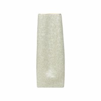 16" Tall Green and White Ceramic Freeform Vase