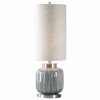 31" Tall Shade Gray Ceramic Base Table Lamp