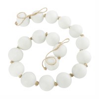 88" White 3" Glass Beads Table Garland