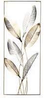 36" x 14" Silver Leaf on Top Tropical Metal Wall Art Plaque