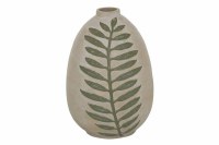 10" Green Fonds Ceramic Vase