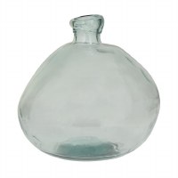 13" Green Glass Vase