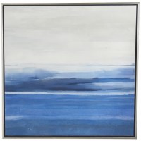 37" Sq Dark Blue Horizon Framed Canvas