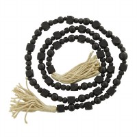 80" Black Geometric Beads Wood Table Garland