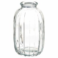 5" Clear Glass Ribbed Vase