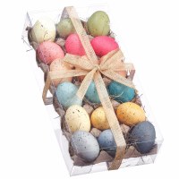 Box of 18 Faux Multicolor Speckled Eggs