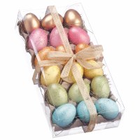 Box of 18 Faux Multicolor With Gold Specks Eggs