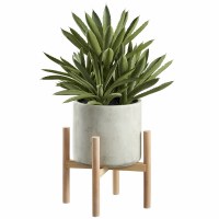 21" Faux Gray Agave in a Pot on a Stand