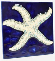6" Sq Starfish Tile