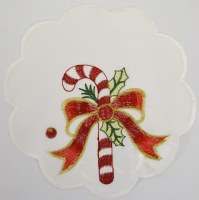 8" Round Candy Cane Table Mat