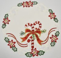 16" Round Candy Cane Placemat