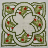 5" Sq Holly Branch Table Mat