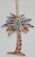 Recycled 6" Multicolor Palm Tree Ornament