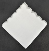 20" Silver Scallop Edge Cloth Napkin