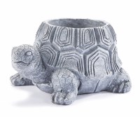 8" Gray Turtle Planter