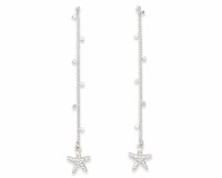 Silver Toned Starfish Dangle Earrings