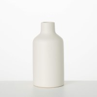 11" Matte Cream Ceramic Vase