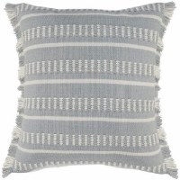 24" Sq Gray Dash and Lines Decorative Pillow