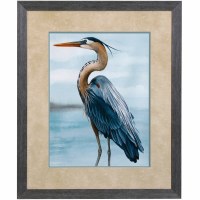 36" x 30" Back Bay Heron 2 Coastal Framed Print Under Glass