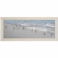 24" x 55" Shorebirds Coastal Gel Textured Framed Print