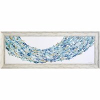 25" x 67" School of Fish Coastal Gel Textured Framed Print