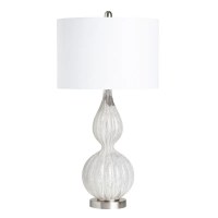 29" Pearl and White Gourd Table Lamp