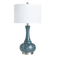 29" Dark Blue Glass Table Lamp
