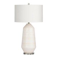 33" White Ceramic Textured Table Lamp