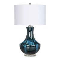 29" Dark Blue Ceramic Table Lamp