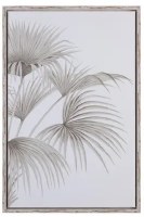 36" x 24" Tan Palmetto Leaves Tropical Framed Canvas